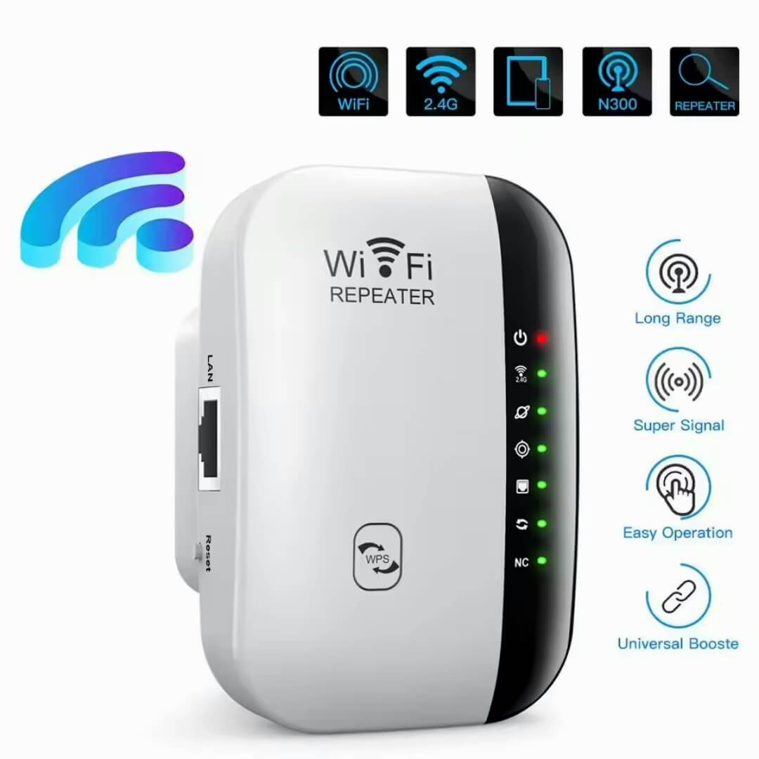 مكرر إشارة واي فاي لاسلكي بسرعة 300Mbps | موسّع مدى WiFi 2.4GHz بتقنية 802.11n | راوتر ومقوّي شبكة للمنزل والمكتب | محول شبكة USB أحادي النطاق