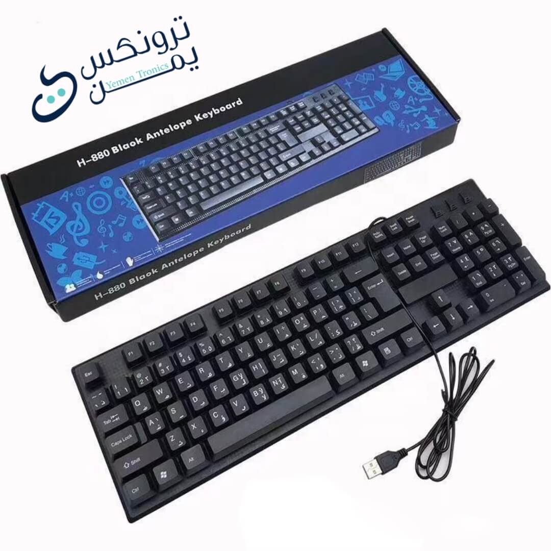 لوحة مفاتيح سلكية متعددة اللغات – USB، 108 مفتاح، متوافقة مع الكمبيوتر واللاب توب